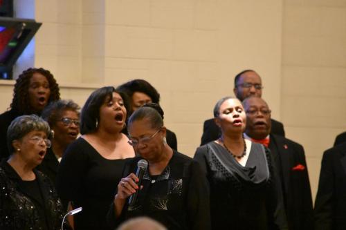 The choir praising